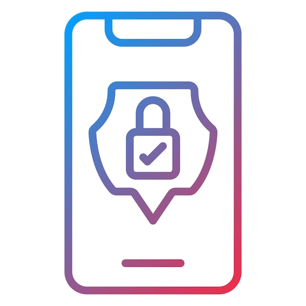 Estilo de icono de seguridad móvil de diseño vectorial