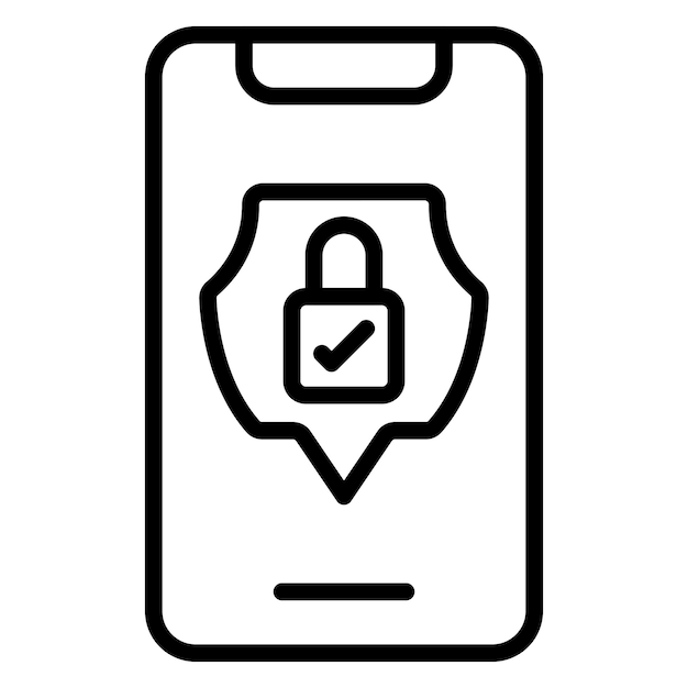 Estilo de icono de seguridad móvil de diseño vectorial