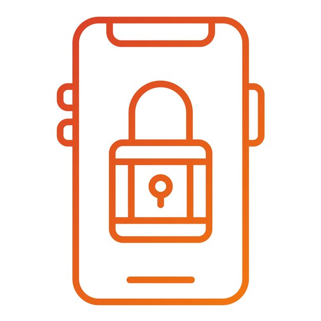 Estilo de icono de seguridad móvil de diseño vectorial