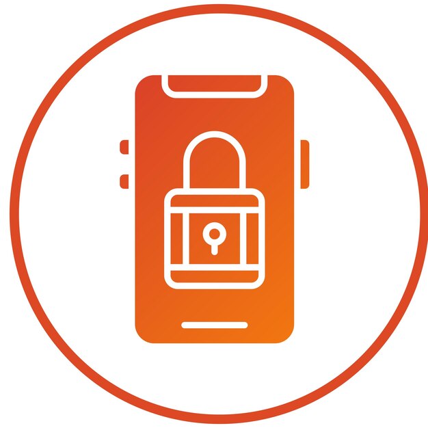 Estilo de icono de seguridad móvil de diseño vectorial