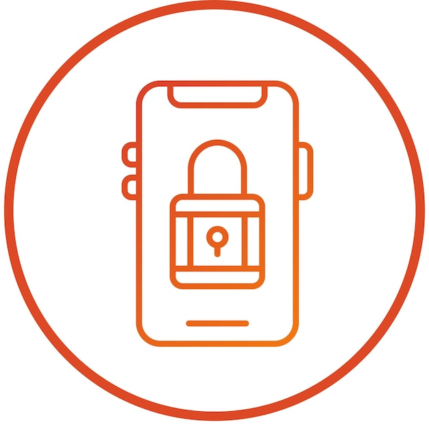 Estilo de icono de seguridad móvil de diseño vectorial