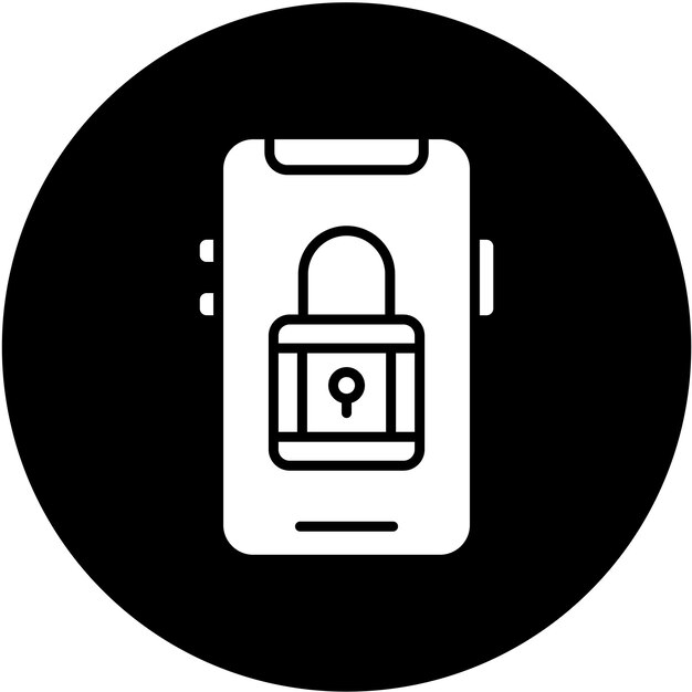 Estilo de icono de seguridad móvil de diseño vectorial