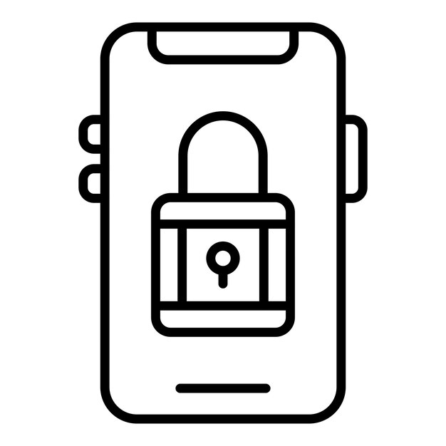 Estilo de icono de seguridad móvil de diseño vectorial