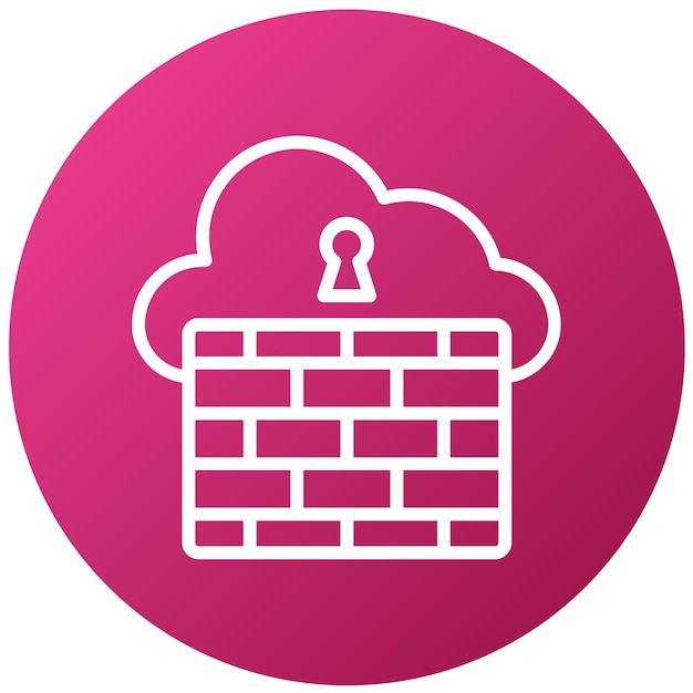 Estilo del icono de seguridad de la nube del cortafuegos de diseño vectorial