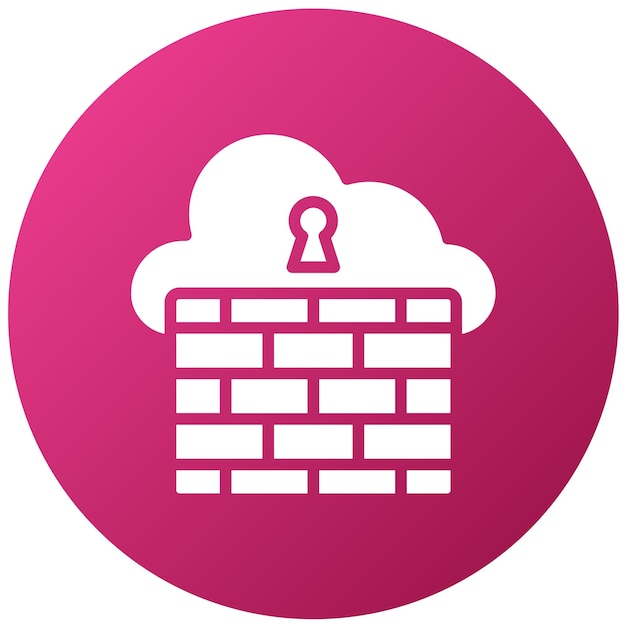 Estilo del icono de seguridad de la nube del cortafuegos de diseño vectorial