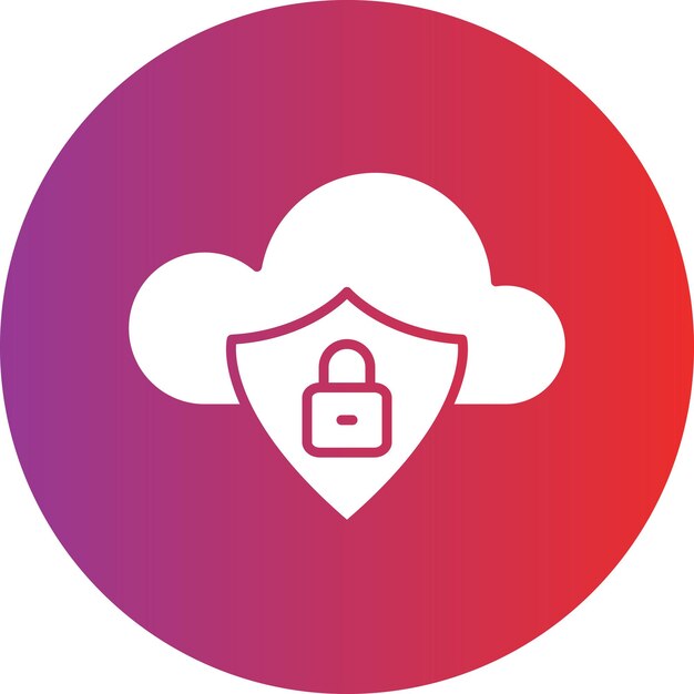 Estilo del icono de seguridad de la nube de diseño vectorial