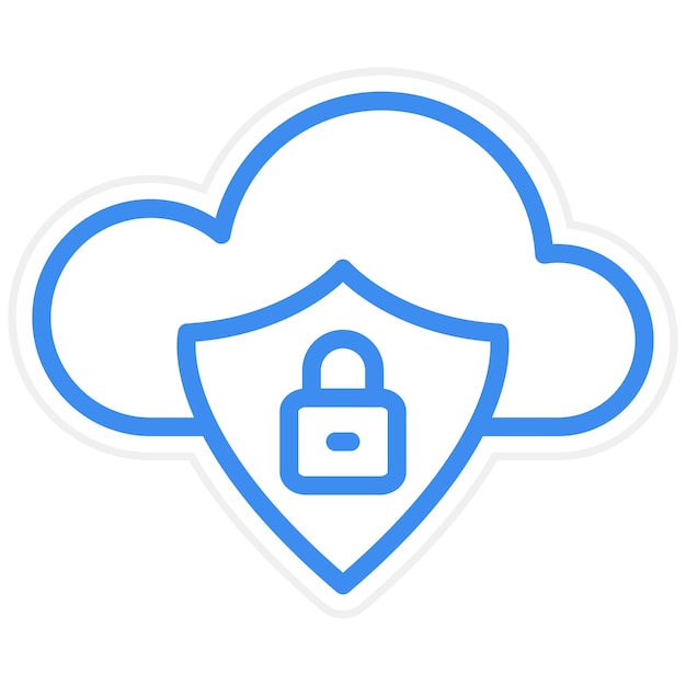 Estilo del icono de seguridad de la nube de diseño vectorial