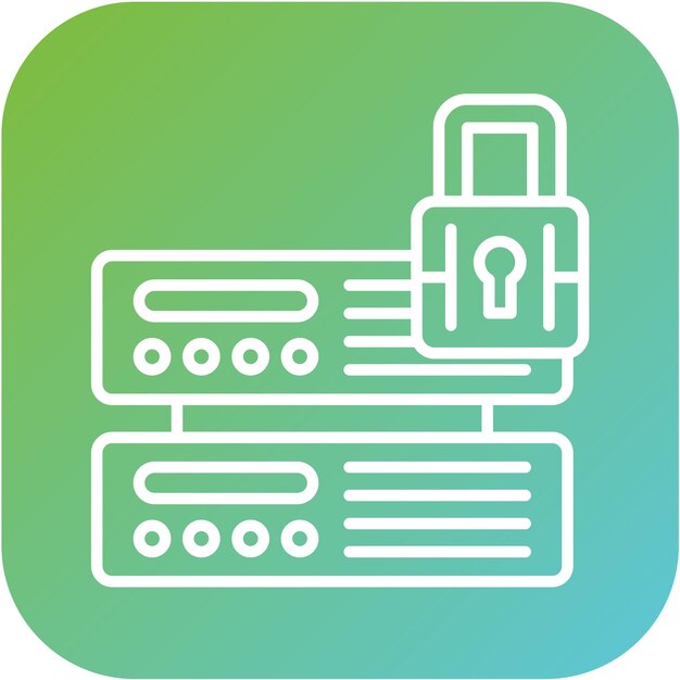 Estilo del icono de seguridad del servidor de diseño vectorial