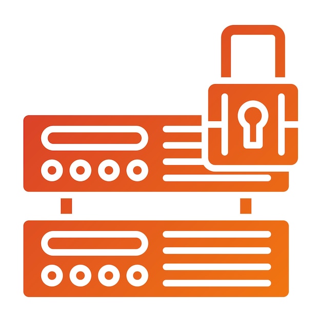 Estilo del icono de seguridad del servidor de diseño vectorial