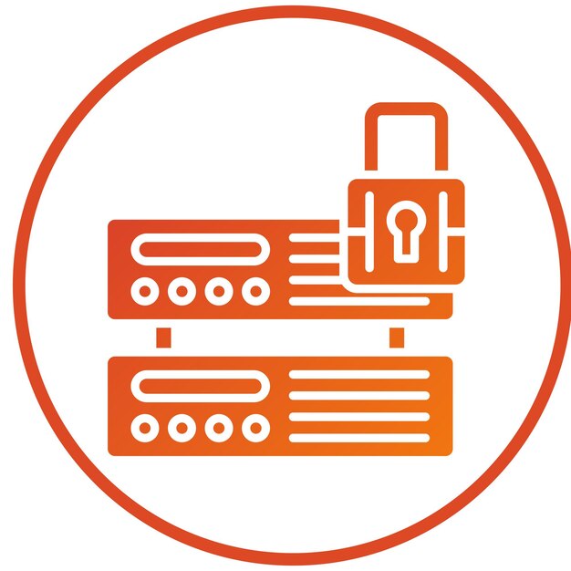 Estilo del icono de seguridad del servidor de diseño vectorial