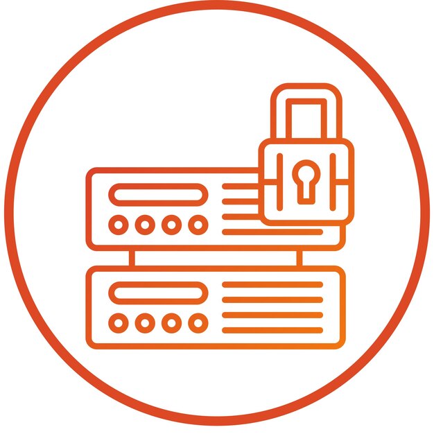 Estilo del icono de seguridad del servidor de diseño vectorial