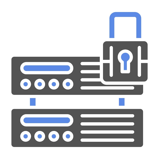 Estilo del icono de seguridad del servidor de diseño vectorial