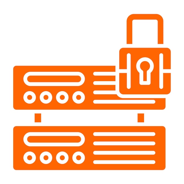 Estilo del icono de seguridad del servidor de diseño vectorial