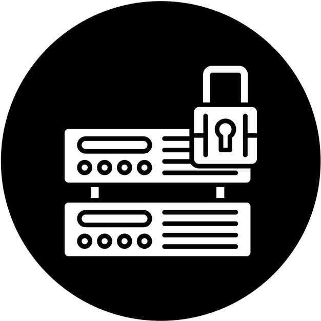 Estilo del icono de seguridad del servidor de diseño vectorial