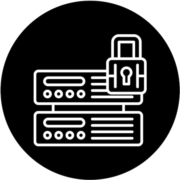 Estilo del icono de seguridad del servidor de diseño vectorial