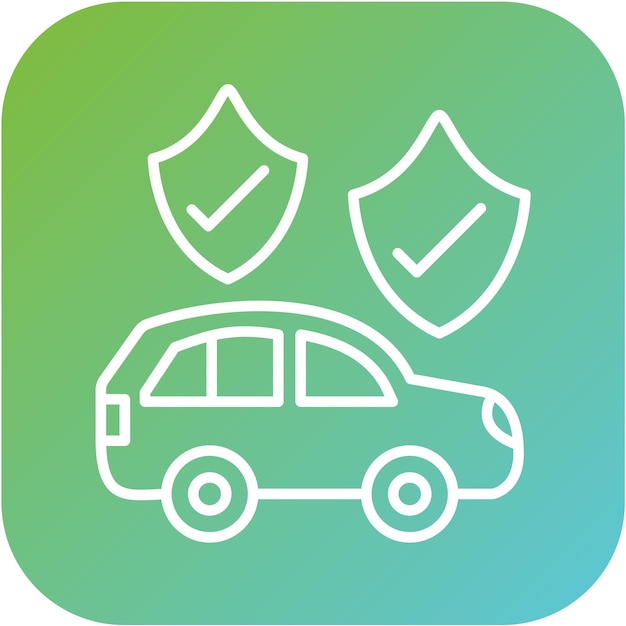 Estilo del icono del seguro de automóvil