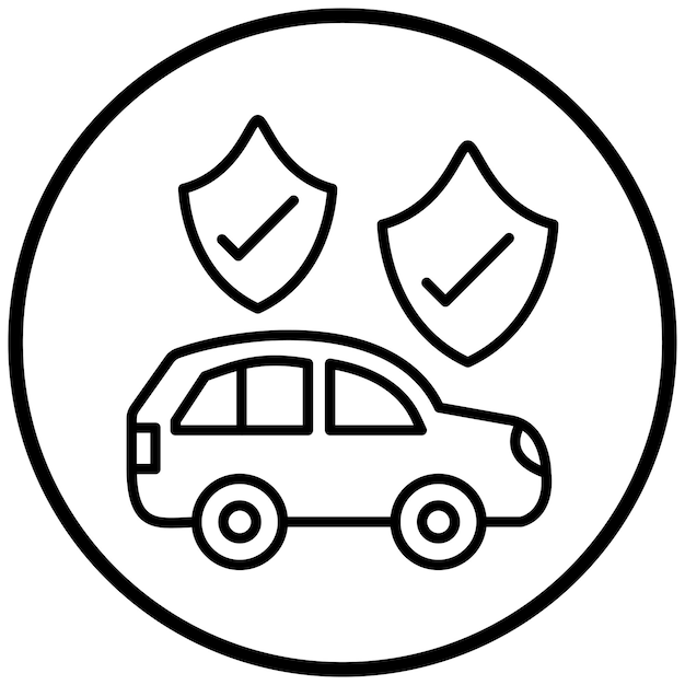 Estilo del icono del seguro de automóvil
