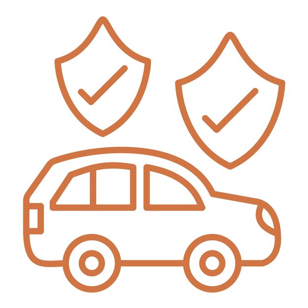 Estilo del icono del seguro de automóvil