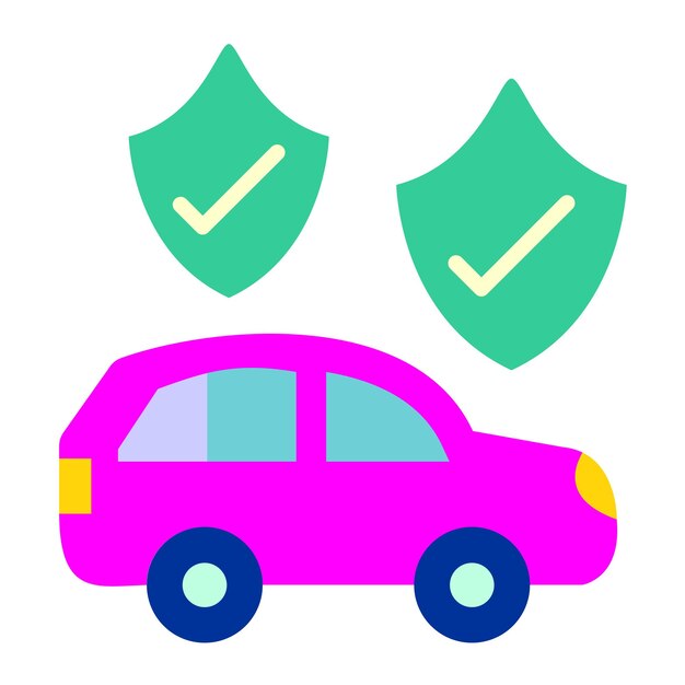 Estilo del icono del seguro de automóvil