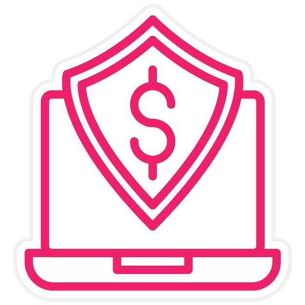 Estilo de icono de seguro cibernético de diseño vectorial