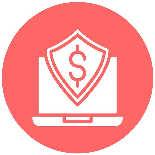 Estilo de icono de seguro cibernético de diseño vectorial