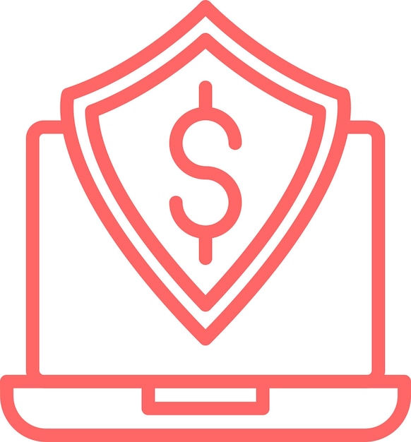 Estilo de icono de seguro cibernético de diseño vectorial