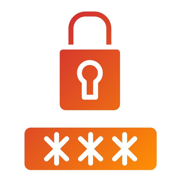Estilo de icono seguro de contraseña de diseño vectorial