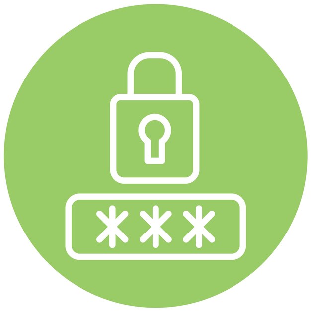 Estilo de icono seguro de contraseña de diseño vectorial