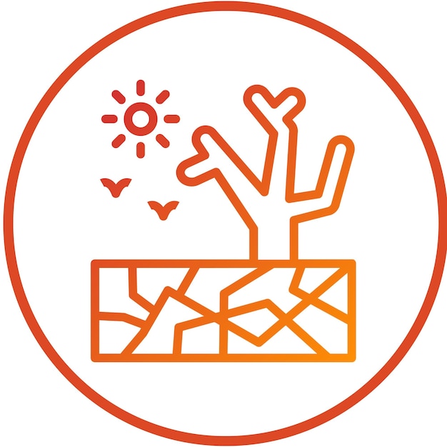 Estilo de icono de sequía de diseño vectorial