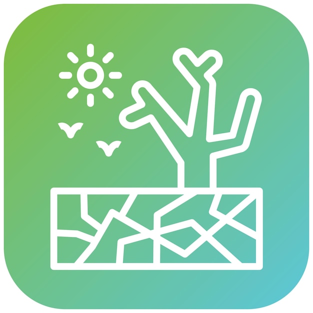 Estilo de icono de sequía de diseño vectorial