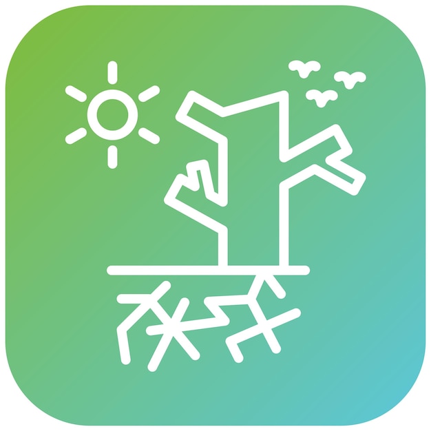 Estilo de icono de sequía de diseño vectorial
