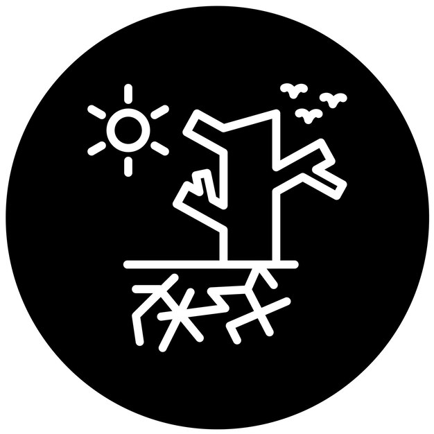 Estilo de icono de sequía de diseño vectorial