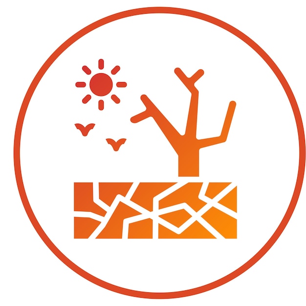Estilo de icono de sequía de diseño vectorial