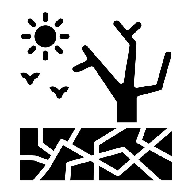 Estilo de icono de sequía de diseño vectorial
