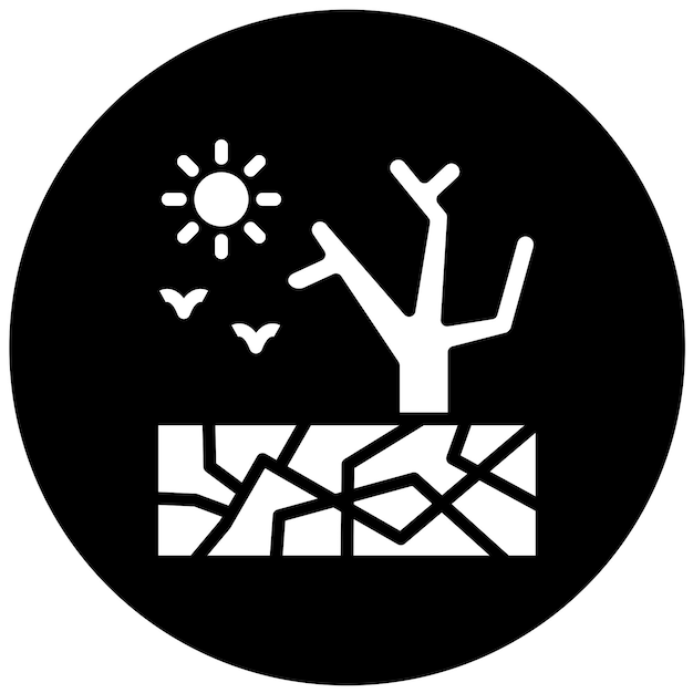 Estilo de icono de sequía de diseño vectorial