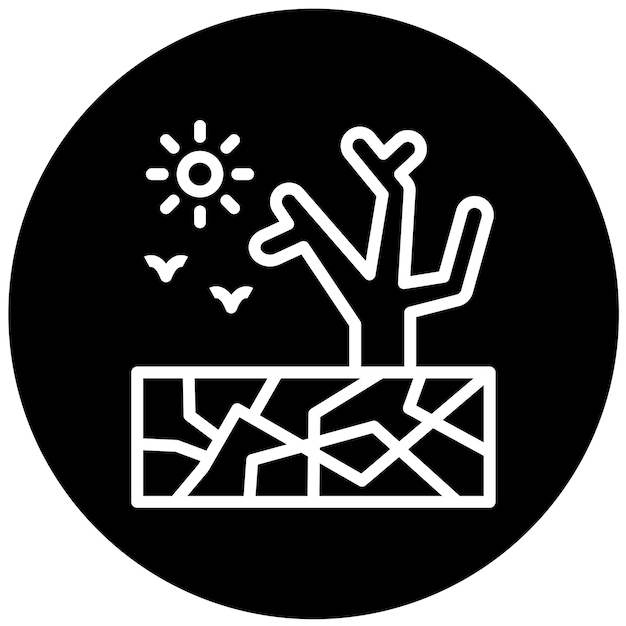 Estilo de icono de sequía de diseño vectorial