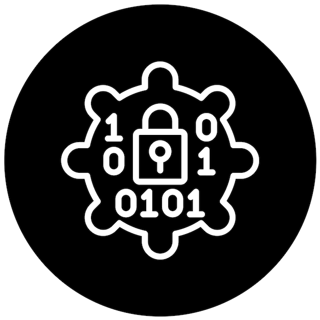 Estilo del icono del servicio de cifrado vectorial de diseño