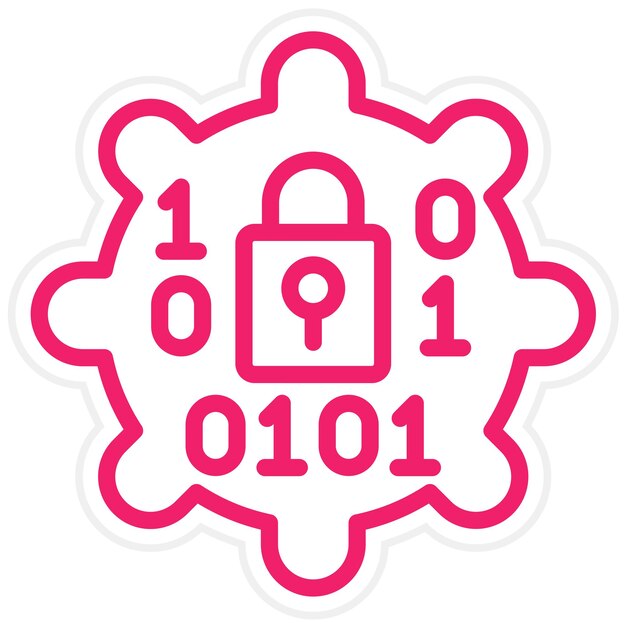 Estilo del icono del servicio de cifrado vectorial de diseño
