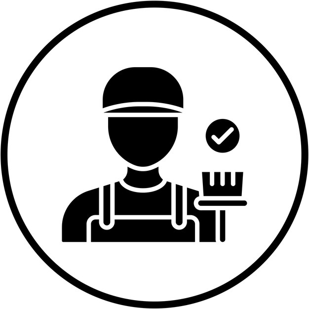 Estilo del icono del servicio de limpieza de diseño vectorial