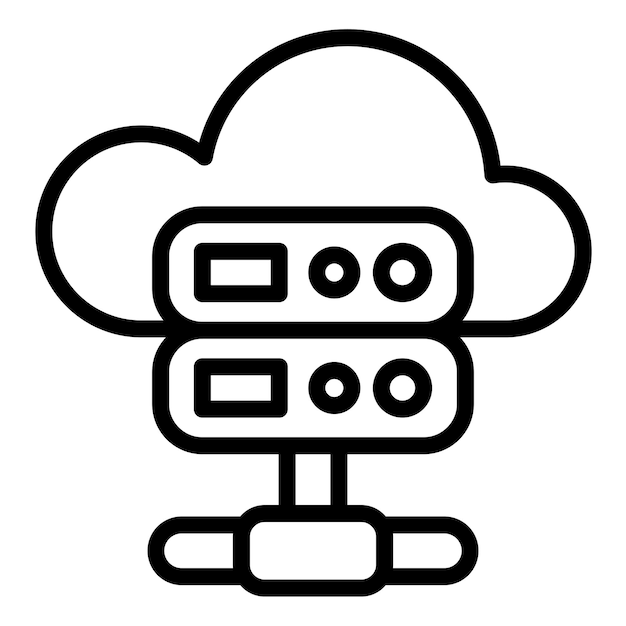 Estilo del icono del servidor de diseño vectorial en la nube