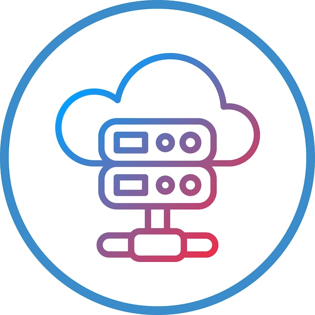 Estilo del icono del servidor de diseño vectorial en la nube