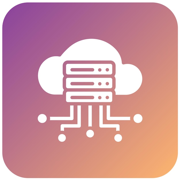 Estilo del icono del servidor de diseño vectorial en la nube