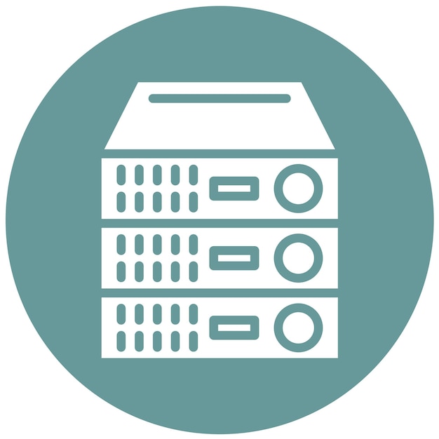 Estilo del icono del servidor de diseño vectorial de la torre
