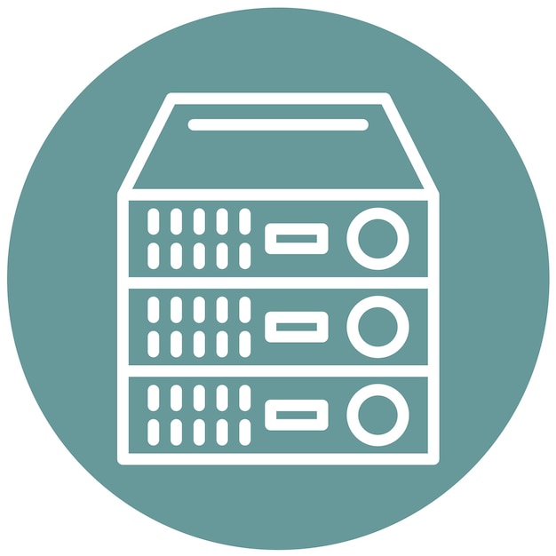 Estilo del icono del servidor de diseño vectorial de la torre