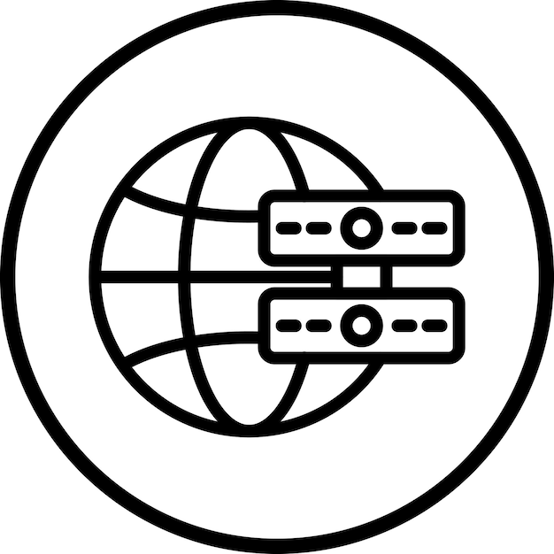 Estilo de icono del servidor en línea de diseño vectorial
