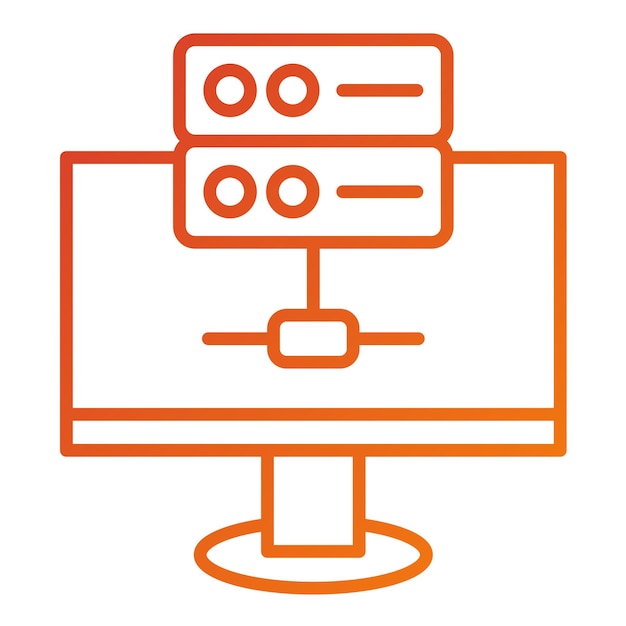 Estilo de icono del servidor en línea de diseño vectorial