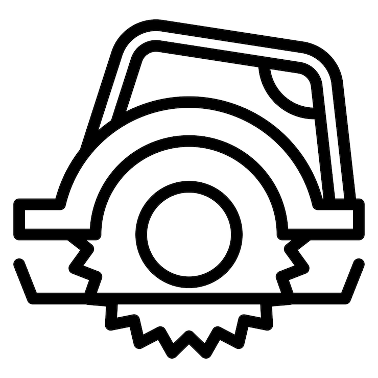 Vector estilo del icono de la sierra circular de diseño vectorial