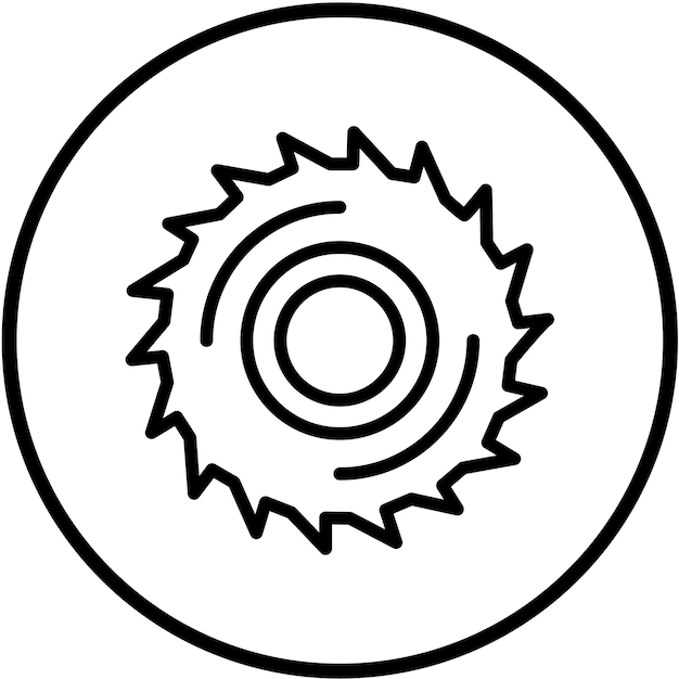 Estilo del icono de la sierra circular de diseño vectorial