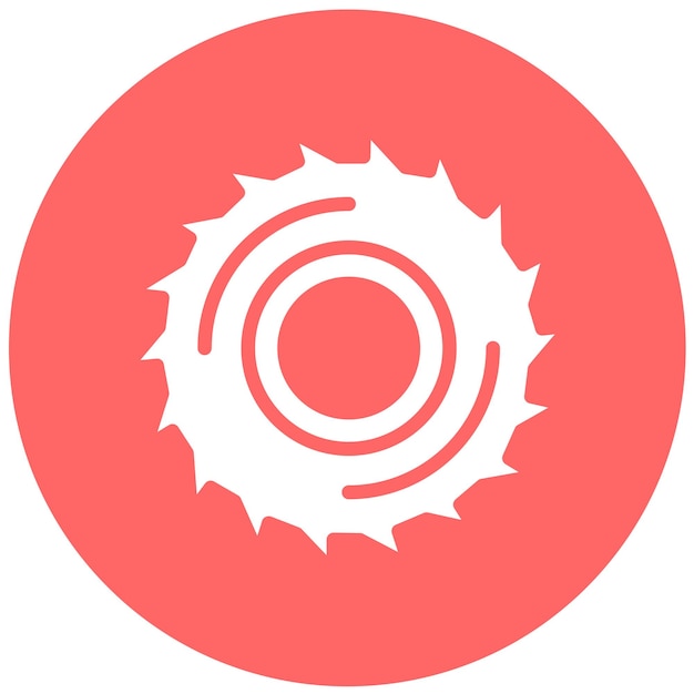 Estilo del icono de la sierra circular de diseño vectorial