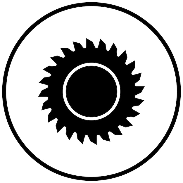 Estilo del icono de la sierra circular de diseño vectorial